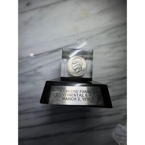 1971 Eisenhower Dollar Coin Bankers Panel Continental Bank Trophy Display